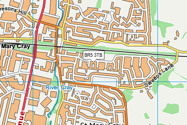 BR5 3TB map - OS VectorMap District (Ordnance Survey)