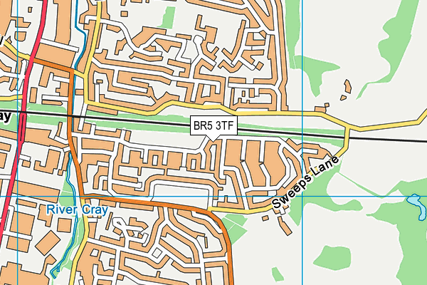 BR5 3TF map - OS VectorMap District (Ordnance Survey)