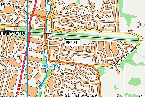 BR5 3TJ map - OS VectorMap District (Ordnance Survey)