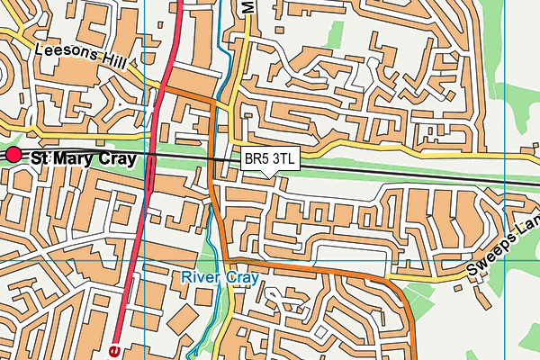 BR5 3TL map - OS VectorMap District (Ordnance Survey)