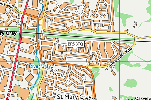 BR5 3TQ map - OS VectorMap District (Ordnance Survey)