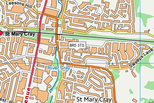 BR5 3TS map - OS VectorMap District (Ordnance Survey)