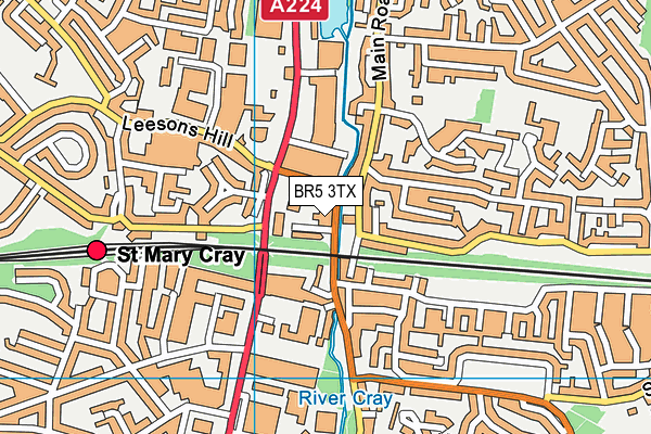 BR5 3TX map - OS VectorMap District (Ordnance Survey)