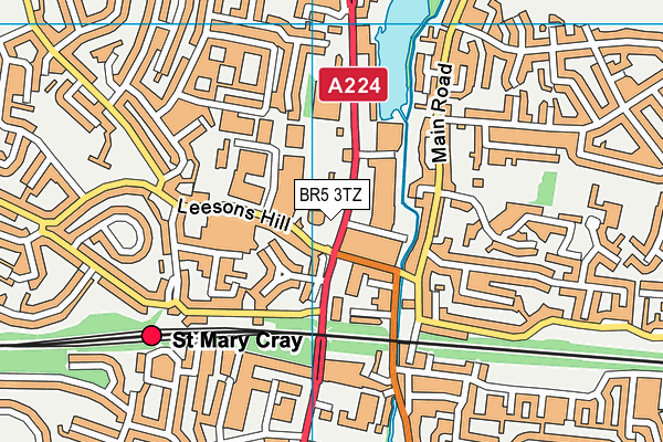 BR5 3TZ map - OS VectorMap District (Ordnance Survey)