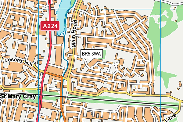 BR5 3WA map - OS VectorMap District (Ordnance Survey)