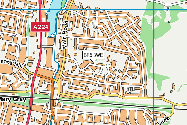 BR5 3WE map - OS VectorMap District (Ordnance Survey)