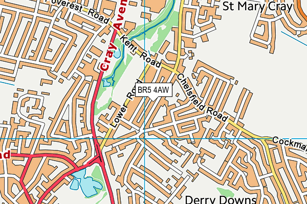 BR5 4AW map - OS VectorMap District (Ordnance Survey)