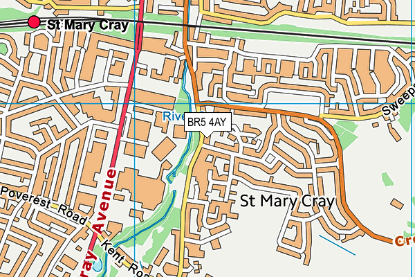BR5 4AY map - OS VectorMap District (Ordnance Survey)