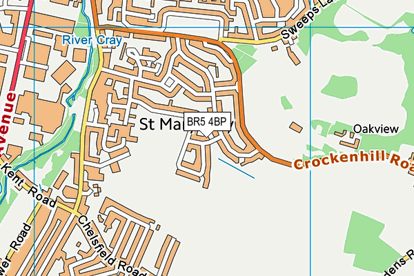 BR5 4BP map - OS VectorMap District (Ordnance Survey)