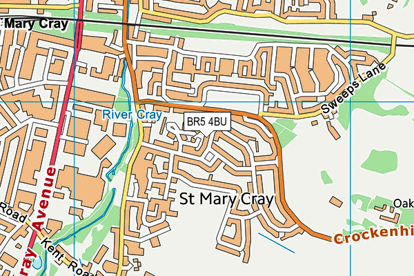 BR5 4BU map - OS VectorMap District (Ordnance Survey)