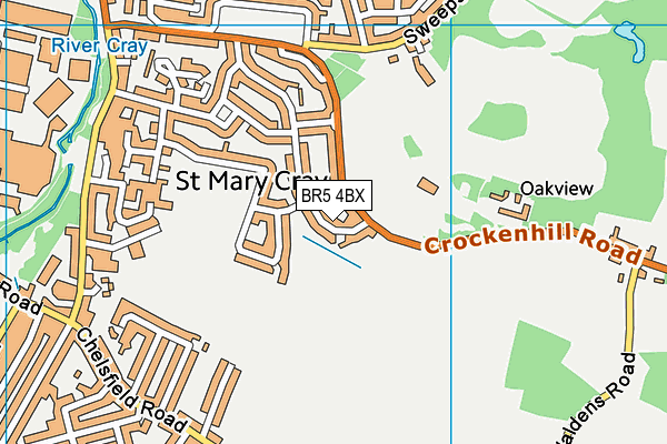 BR5 4BX map - OS VectorMap District (Ordnance Survey)