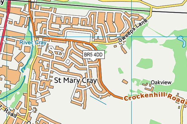 BR5 4DD map - OS VectorMap District (Ordnance Survey)