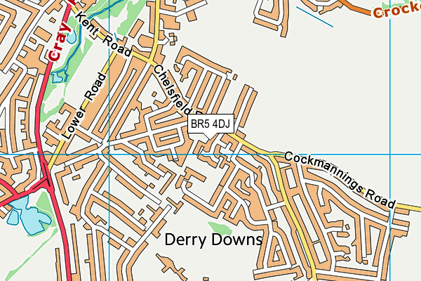 BR5 4DJ map - OS VectorMap District (Ordnance Survey)