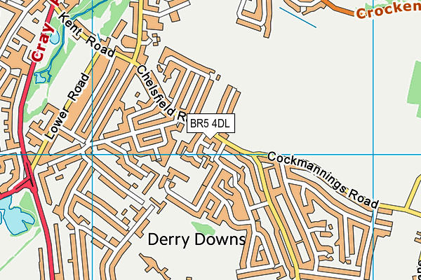 BR5 4DL map - OS VectorMap District (Ordnance Survey)
