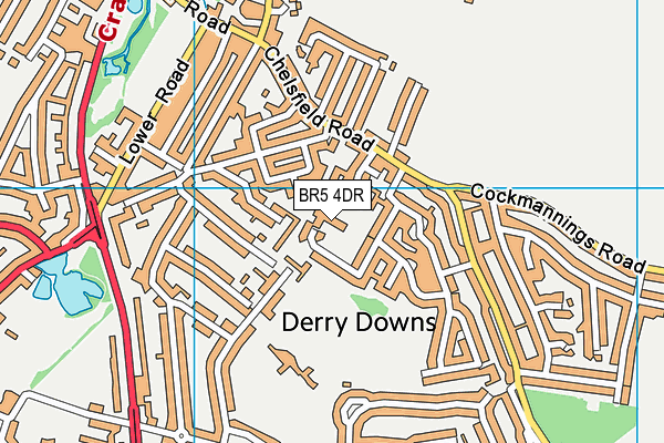 BR5 4DR map - OS VectorMap District (Ordnance Survey)