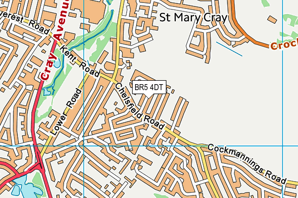 BR5 4DT map - OS VectorMap District (Ordnance Survey)