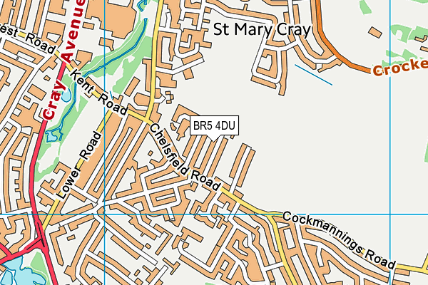 BR5 4DU map - OS VectorMap District (Ordnance Survey)