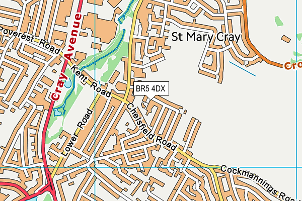 BR5 4DX map - OS VectorMap District (Ordnance Survey)