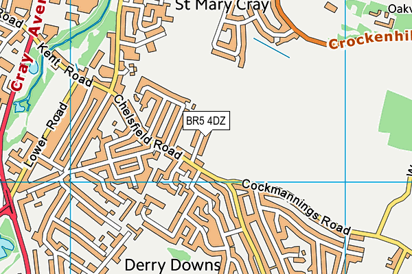 BR5 4DZ map - OS VectorMap District (Ordnance Survey)