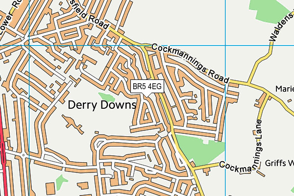 BR5 4EG map - OS VectorMap District (Ordnance Survey)