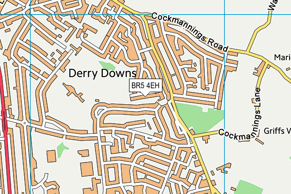 BR5 4EH map - OS VectorMap District (Ordnance Survey)