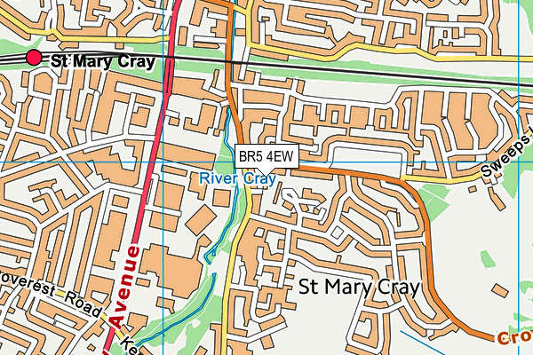 BR5 4EW map - OS VectorMap District (Ordnance Survey)