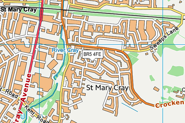 BR5 4FE map - OS VectorMap District (Ordnance Survey)