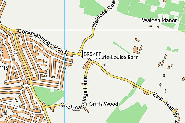 BR5 4FF map - OS VectorMap District (Ordnance Survey)