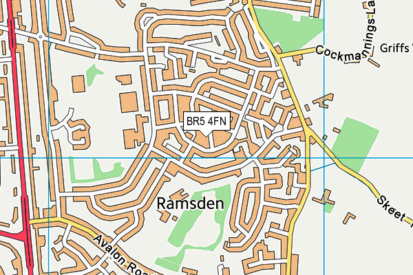 BR5 4FN map - OS VectorMap District (Ordnance Survey)