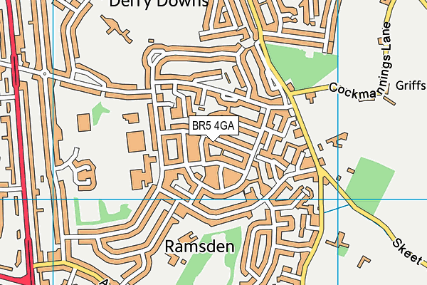 BR5 4GA map - OS VectorMap District (Ordnance Survey)