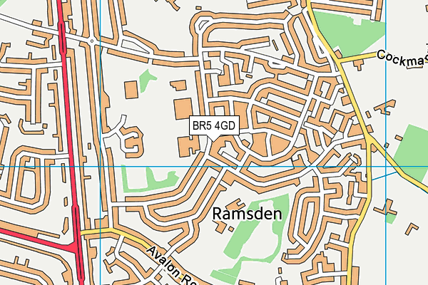 BR5 4GD map - OS VectorMap District (Ordnance Survey)