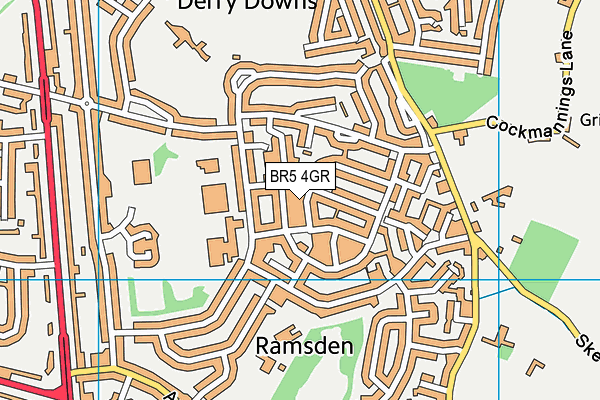 BR5 4GR map - OS VectorMap District (Ordnance Survey)