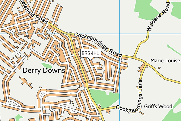 BR5 4HL map - OS VectorMap District (Ordnance Survey)