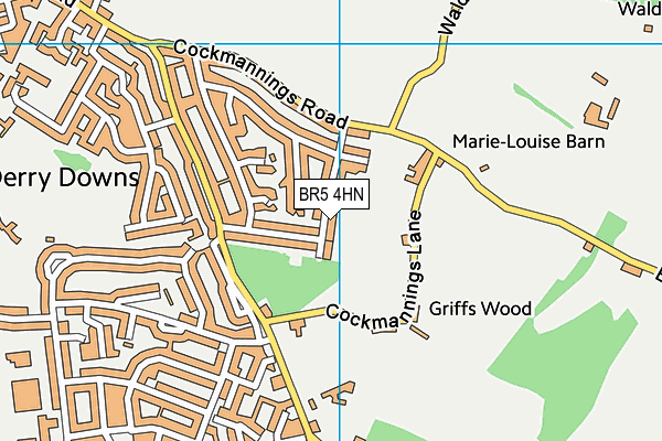 BR5 4HN map - OS VectorMap District (Ordnance Survey)