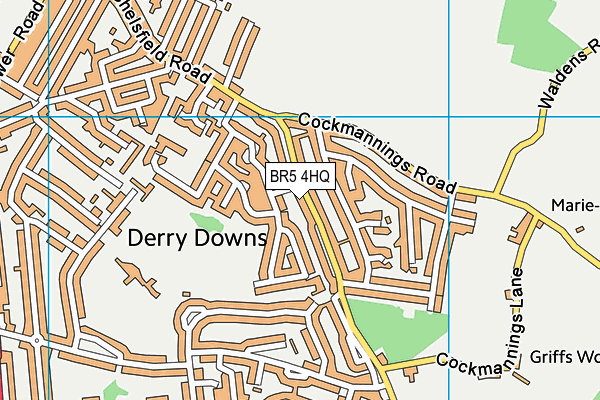 BR5 4HQ map - OS VectorMap District (Ordnance Survey)