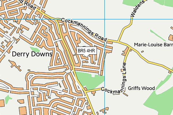 BR5 4HR map - OS VectorMap District (Ordnance Survey)
