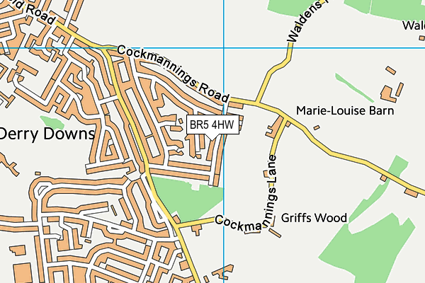 BR5 4HW map - OS VectorMap District (Ordnance Survey)