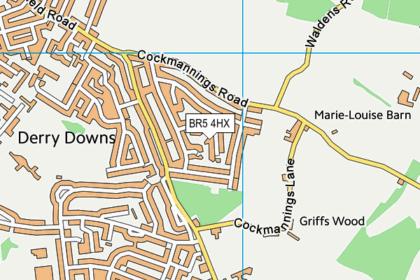 BR5 4HX map - OS VectorMap District (Ordnance Survey)