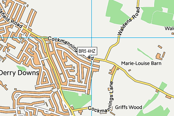 BR5 4HZ map - OS VectorMap District (Ordnance Survey)