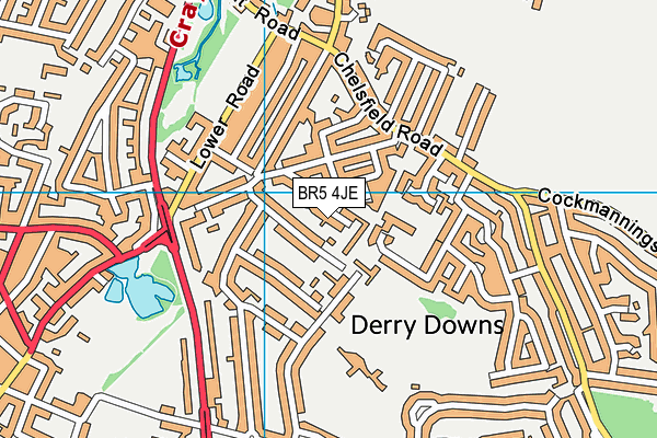 BR5 4JE map - OS VectorMap District (Ordnance Survey)