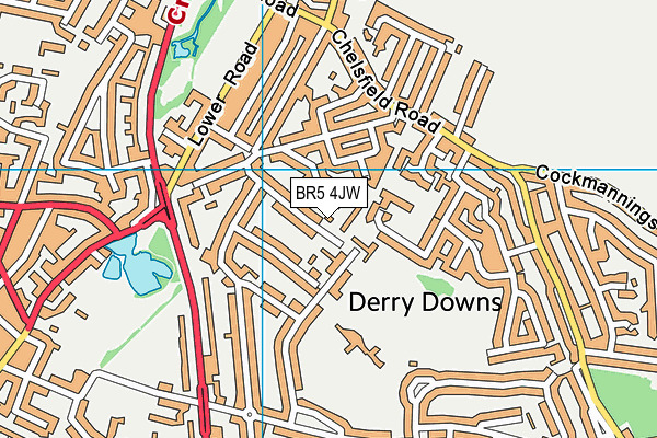 BR5 4JW map - OS VectorMap District (Ordnance Survey)