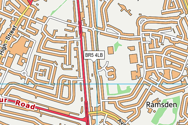 BR5 4LB map - OS VectorMap District (Ordnance Survey)