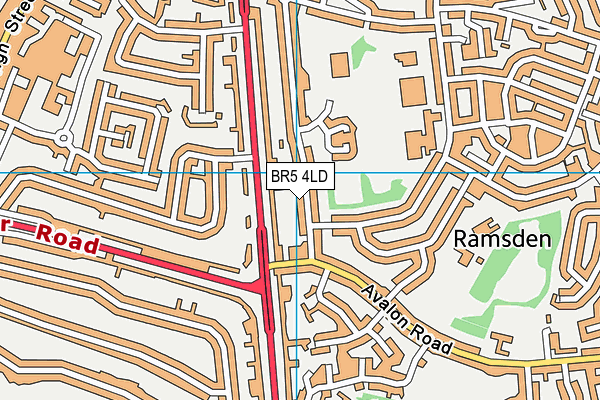 BR5 4LD map - OS VectorMap District (Ordnance Survey)