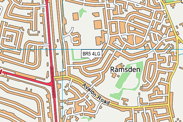 BR5 4LG map - OS VectorMap District (Ordnance Survey)