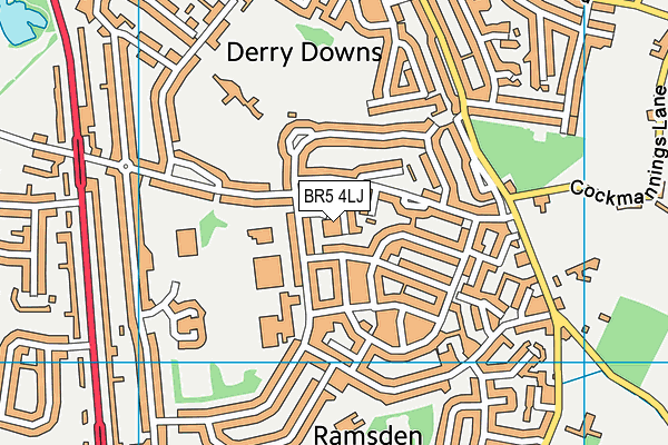 BR5 4LJ map - OS VectorMap District (Ordnance Survey)