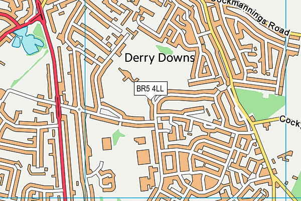 BR5 4LL map - OS VectorMap District (Ordnance Survey)