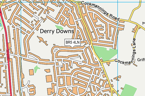 BR5 4LN map - OS VectorMap District (Ordnance Survey)