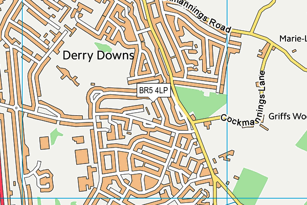 BR5 4LP map - OS VectorMap District (Ordnance Survey)