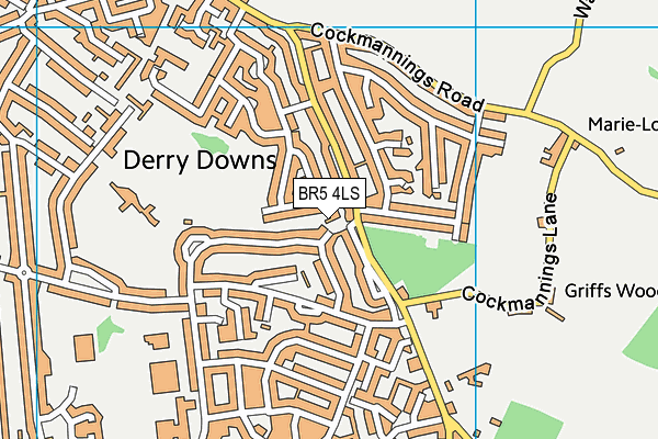 BR5 4LS map - OS VectorMap District (Ordnance Survey)