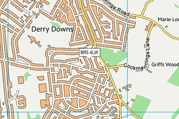 BR5 4LW map - OS VectorMap District (Ordnance Survey)